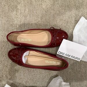 Dream Pairs Women's Maroon Flats